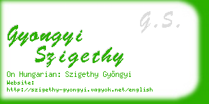 gyongyi szigethy business card